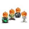 Halloween Ornament 2022,4 Pcs Pumpkin Knight Garden Ornament Decorative Glowing Small Pumpkin Head Resin Ornament