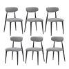 (Set of 6) Dining Chairs, Upholstered Chairs with Metal Legs for Kitchen Dining Room,Grey