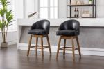 COOLMORE Bar Stools Set of 2 Counter Height Chairs with Footrest for Kitchen, Dining Room And 360 Degree Swivel