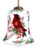 Winter Berries Cardinal Hand Painted Glass Hanging Ornament