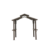 8√ó5FT Hardtop Grill Gazebo, Outdoor BBQ Gazebo w/Galvanized Steel Double Roof