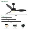 52 inch Indoor/Outdoor Ceiling Fan with LED Select Light Kit - Black