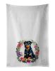 Rottweiler and Flowers Kitchen Towel Set of 2 White Dish Towels Decorative Bathroom Hand towel for Hand, Face, Hair, Yoga, Tea, Dishcloth, 19 X 28"