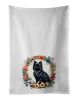 German Spitz and Flowers Kitchen Towel Set of 2 White Dish Towels Decorative Bathroom Hand towel for Hand, Face, Hair, Yoga, Tea, Dishcloth, 19 X 28"