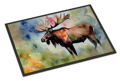 Moose Doormat Front Door Mat Indoor Outdoor Rugs for Entryway, Non Slip Washable Low Pile, 24H X 36W