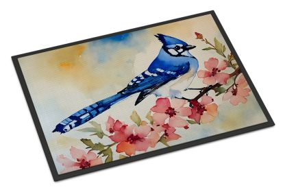 Blue Jay Doormat Front Door Mat Indoor Outdoor Rugs for Entryway, Non Slip Washable Low Pile, 24H X 36W