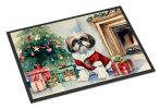 Shih Tzu Cozy Christmas Doormat Front Door Mat Indoor Outdoor Rugs for Entryway, Non Slip Washable Low Pile, 24H X 36W