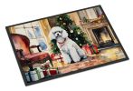 Poodle Cozy Christmas Doormat Front Door Mat Indoor Outdoor Rugs for Entryway, Non Slip Washable Low Pile, 24H X 36W