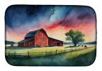 Barn at Twilight Dish Drying Mat Absorbent Dish Drying Mat Pad for Kitchen Counter Dish Drainer Mat for Countertop, 14 x 21", Multicolor