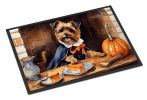 Border Terrier Fall Kitchen Pumpkins Doormat Front Door Mat Indoor Outdoor Rugs for Entryway, Non Slip Washable Low Pile, 24H X 36W