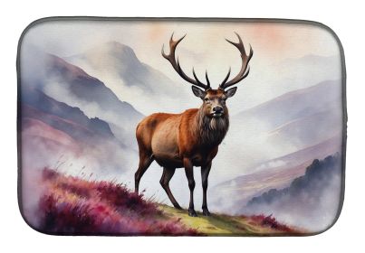 Highland Red Deer Dish Drying Mat Absorbent Dish Drying Mat Pad for Kitchen Counter Dish Drainer Mat for Countertop, 14 x 21", Multicolor