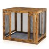 Furniture Dog Crate with Tray for Large Dogs, Indoor Aesthetic Puppy Kennel Pet House Dog Cage with Door