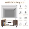 TV Stand for 55 Inch TV, Entertainment Center with Storage Cabinets, Soft Hinge Door with Handle, Media Console Table for Living Room Bedroom