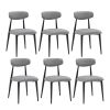 (Set of 6) Dining Chairs, Upholstered Chairs with Metal Legs for Kitchen Dining Room,Grey