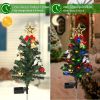 4Packs Solar Christmas Tree Lights Xmas Garden Decorations Tree Stake Lamp with Constant and Flashing Mode