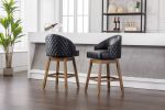 COOLMORE Bar Stools Set of 2 Counter Height Chairs with Footrest for Kitchen, Dining Room And 360 Degree Swivel