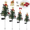 4Packs Solar Christmas Tree Lights Xmas Garden Decorations Tree Stake Lamp with Constant and Flashing Mode