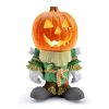 Halloween Ornament 2022,4 Pcs Pumpkin Knight Garden Ornament Decorative Glowing Small Pumpkin Head Resin Ornament