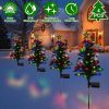 4Packs Solar Christmas Tree Lights Xmas Garden Decorations Tree Stake Lamp with Constant and Flashing Mode