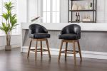 COOLMORE Bar Stools Set of 2 Counter Height Chairs with Footrest for Kitchen, Dining Room And 360 Degree Swivel