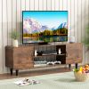 TV Stand for 55 Inch TV, Entertainment Center with Storage Cabinets, Soft Hinge Door with Handle, Media Console Table for Living Room Bedroom