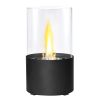 Round Tabletop Fire Pits, Portable Smokeless Bio Ethanol Fireplace, Black