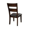 Cherry Finish Classic 7pc Dining Set Wooden Table Draw Leaf and 6 Side Chairs Faux Leather Upholstered Durable Furniture Transitional Style Ladder Bac