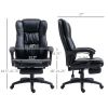 High Back Massage Office Chair with 6-Point Vibration, 5 Modes, Executive Chair, PU Leather Swivel Chair with Reclining Back, and Retractable Footrest