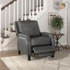 Push Back Reclining Chair Transitional Style Grey Color Self-Reclining Motion Chair 1pc Cushion Seat Modern Living Room Furniture