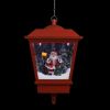 Christmas Hanging Lamp with LED Light and Santa Red 10.6"x10.6"x17.7"