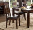 Cherry Finish Classic 7pc Dining Set Wooden Table Draw Leaf and 6 Side Chairs Faux Leather Upholstered Durable Furniture Transitional Style Ladder Bac