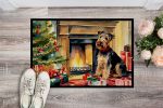 Welsh Terrier Cozy Christmas Doormat Front Door Mat Indoor Outdoor Rugs for Entryway, Non Slip Washable Low Pile, 24H X 36W