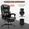 High Back Massage Office Chair with 6-Point Vibration, 5 Modes, Executive Chair, PU Leather Swivel Chair with Reclining Back, and Retractable Footrest