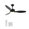 52 inch Indoor/Outdoor Ceiling Fan with LED Select Light Kit - Black