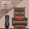 Executive Massage Office Chair with 6 Vibration Points, Microfiber Computer Desk Chair, Heated Reclining Chair with Footrest, Armrest, Double Padding