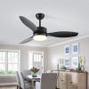 52 inch Indoor/Outdoor Ceiling Fan with LED Select Light Kit - Black