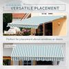 Outsunny 12' x 10' Retractable Awning Patio Awnings Sun Shade Shelter with Manual Crank Handle