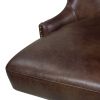 Holmes Tufted High-Back 360 Swivel Counter-Height Barstool, Mid Brown Faux Leather