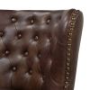 Holmes Tufted High-Back 360 Swivel Counter-Height Barstool, Mid Brown Faux Leather