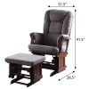 Grey and Cherry Glider Chair with Ottoman