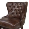 Holmes Tufted High-Back 360 Swivel Counter-Height Barstool, Mid Brown Faux Leather