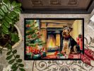 Welsh Terrier Cozy Christmas Doormat Front Door Mat Indoor Outdoor Rugs for Entryway, Non Slip Washable Low Pile, 24H X 36W