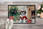 Shih Tzu Cozy Christmas Doormat Front Door Mat Indoor Outdoor Rugs for Entryway, Non Slip Washable Low Pile, 24H X 36W