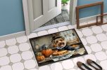 Lakeland Terrier Fall Kitchen Pumpkins Doormat Front Door Mat Indoor Outdoor Rugs for Entryway, Non Slip Washable Low Pile, 24H X 36W