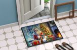 Boxer and Santa Claus Doormat Front Door Mat Indoor Outdoor Rugs for Entryway, Non Slip Washable Low Pile, 24H X 36W