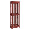 Lighted Glass Curio Display Cabinet,Display Cabinet,Glass Storage Cabinet Glass Wine cabinet Wood Frame Toy Display for Living Room, Kitchen