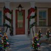 4Packs Solar Christmas Tree Lights Xmas Garden Decorations Tree Stake Lamp with Constant and Flashing Mode