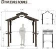 8√ó5FT Hardtop Grill Gazebo, Outdoor BBQ Gazebo w/Galvanized Steel Double Roof