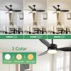 52 inch Indoor/Outdoor Ceiling Fan with LED Select Light Kit - Black