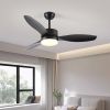 52 inch Indoor/Outdoor Ceiling Fan with LED Select Light Kit - Black